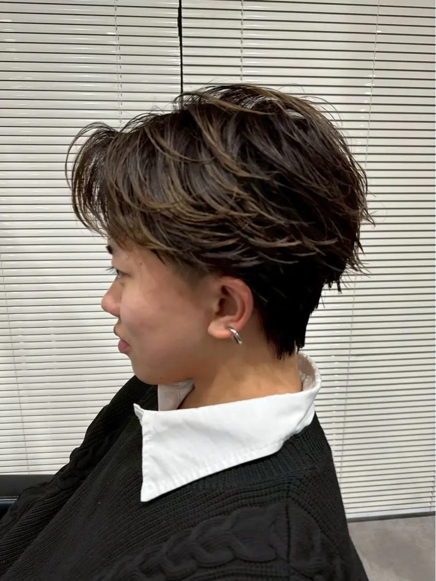 パーマ メンズ フェザーパーマ メンズパーマ 金子 遥人のヘアスタイル