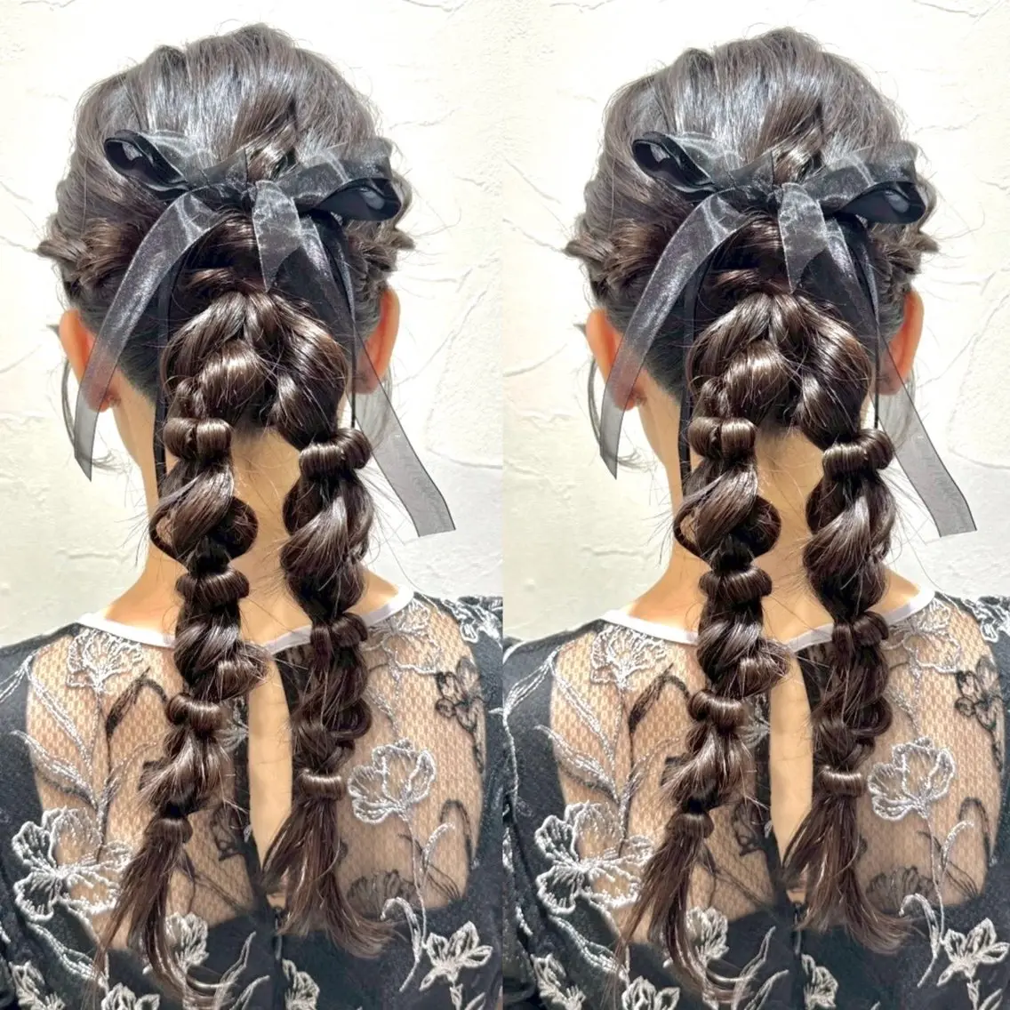 ロング ヘアアレンジ ヘアセット ヘアメ🎀ハイトーン 🩵エクステ🪄しほのヘアスタイル