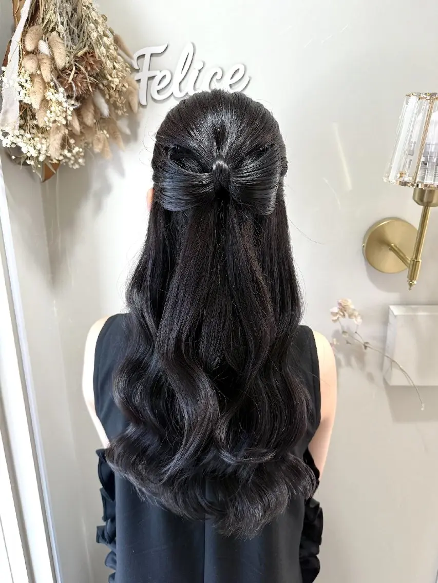 ヘアアレンジ ハーフアップ ヘアセット 🪄表参道ヘアメイク /艶感ヘアメ/れいなのヘアスタイル
