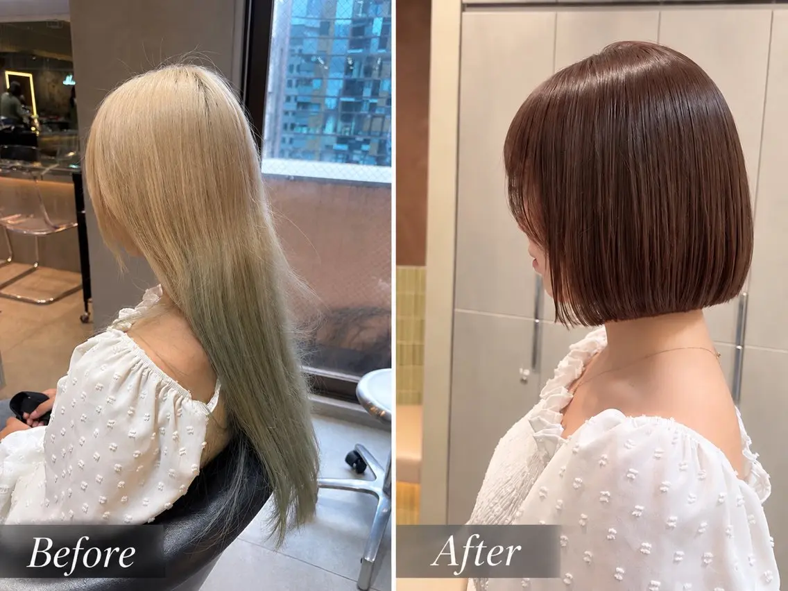 ミディアム カット ヘアカラー トリートメント 💖ボブ/縮毛矯正/ レイヤー/みそら💖のヘアスタイル
