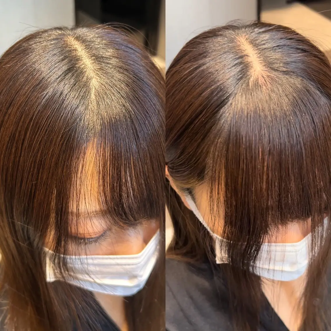 ミディアム カット 縮毛矯正 デザインカラー モデル募集🌈のヘアスタイル