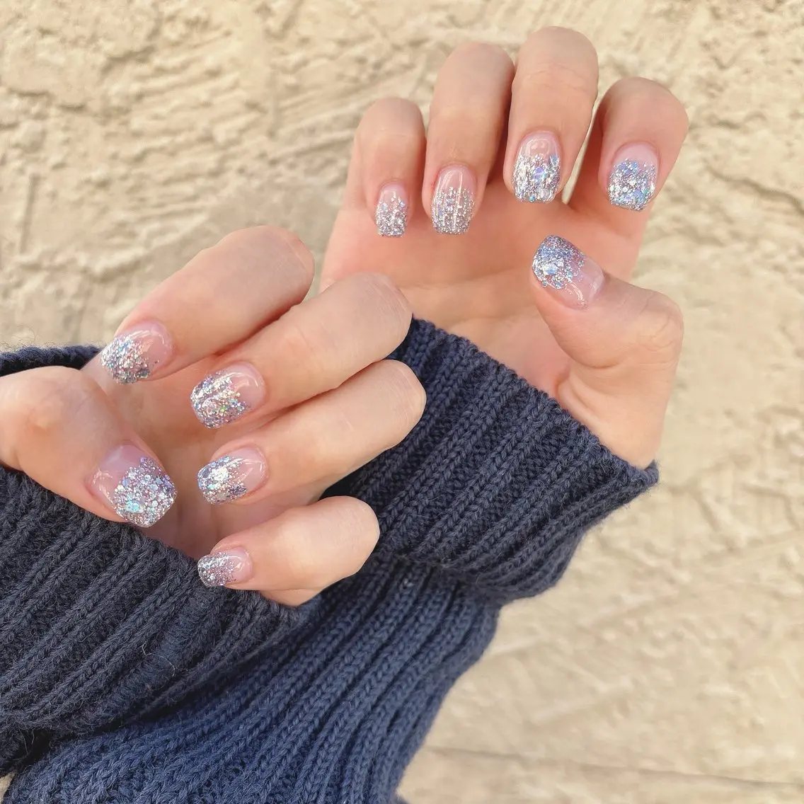 ネイル グラデーション ラメ(グリッター) ラメグラデーション ハンドネイル nails 🎀meのネイルデザイン