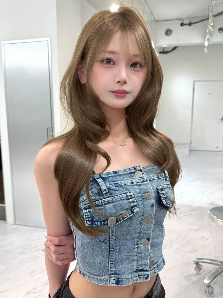 ロング カラー カット ヘアカラー トリートメント ヘアセット Rita/髪質改善/ ブリーチなしWカラーのヘアスタイル