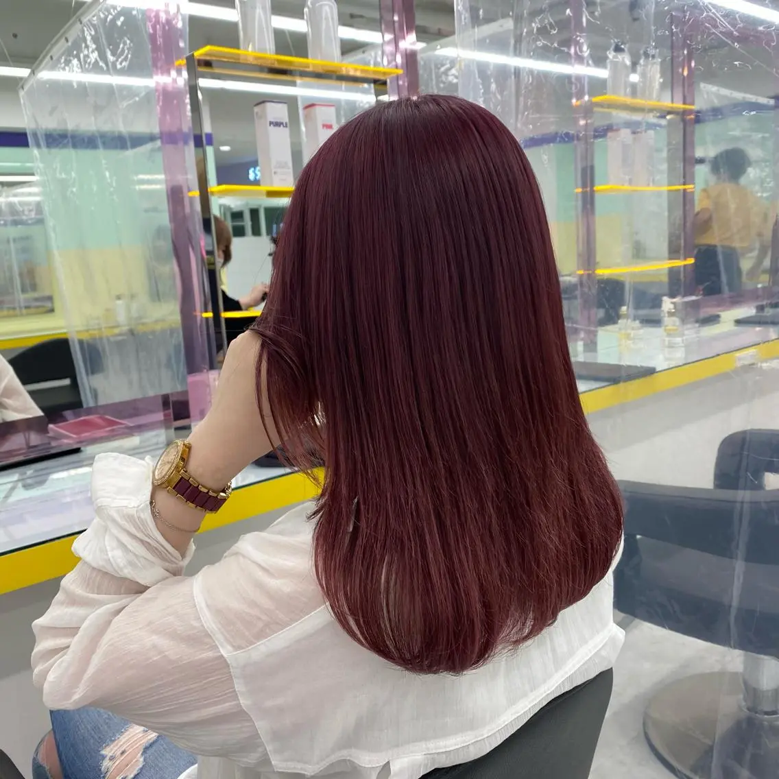 セミロング カラー ヘアアレンジ mai🍑暖色カラー /レイヤー💖のヘアスタイル