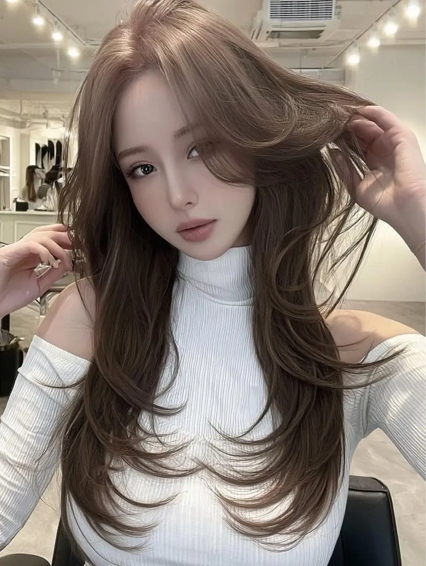 ロング カラー FOCUSJAPAN 艶カラー/カット🖤のヘアスタイル
