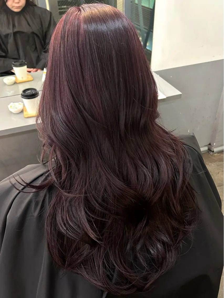 ロング カット ヘアカラー ✂韓国レイヤー 🦋みやび🪽のヘアスタイル
