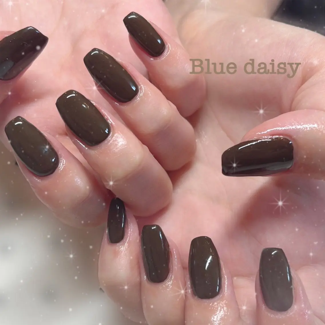 ネイル ブラウン ハンドネイル BlueDaisy 栄本店のネイルデザイン