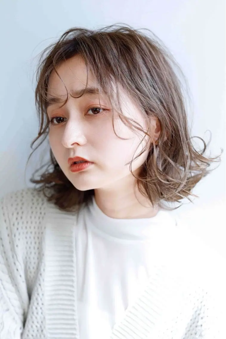 ミディアム ヘアカラー ヘアセット 七澤 那月のヘアスタイル