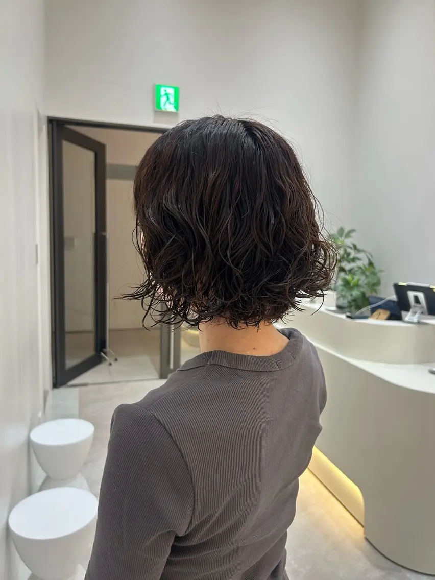 ショート パーマ ボブ パーマ レディースパーマ/ 縮毛矯正/ゆいなのヘアスタイル