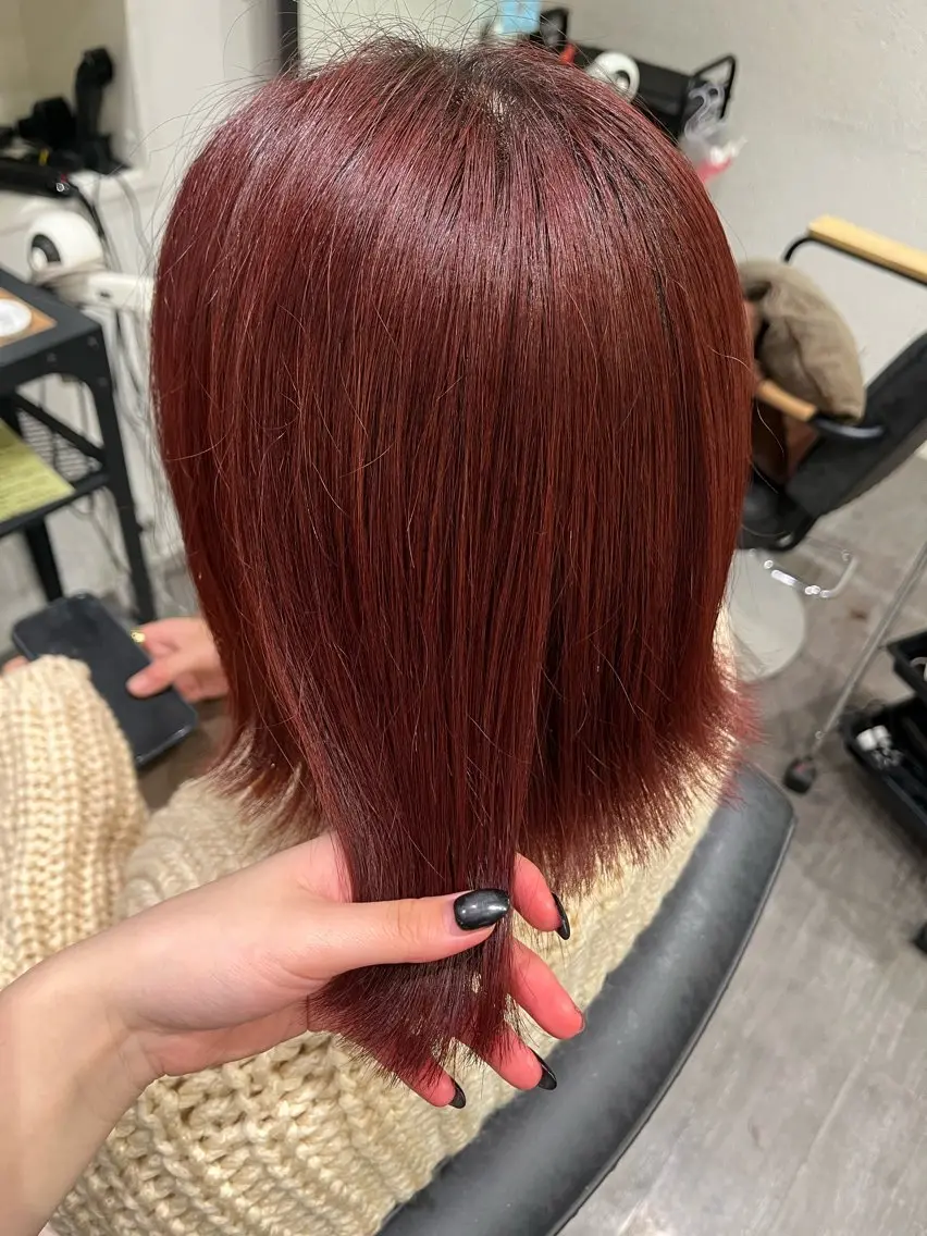 ミディアム カラー カシス ヘアカラー cocotte🫧 絹村 琴美のヘアスタイル