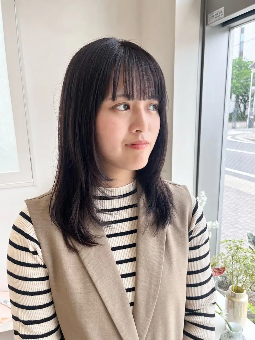 セミロング カラー レイヤーカット 暖色カラー/ ヘアセット🌛櫻井舞のヘアスタイル