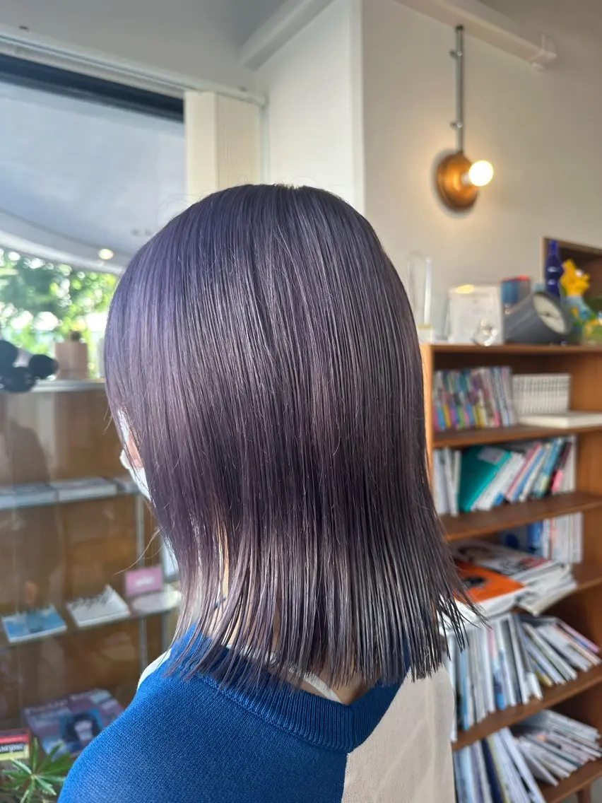 ミディアム カラー パープルカラー ヘアカラー まなみ/ PORT SALONのヘアスタイル