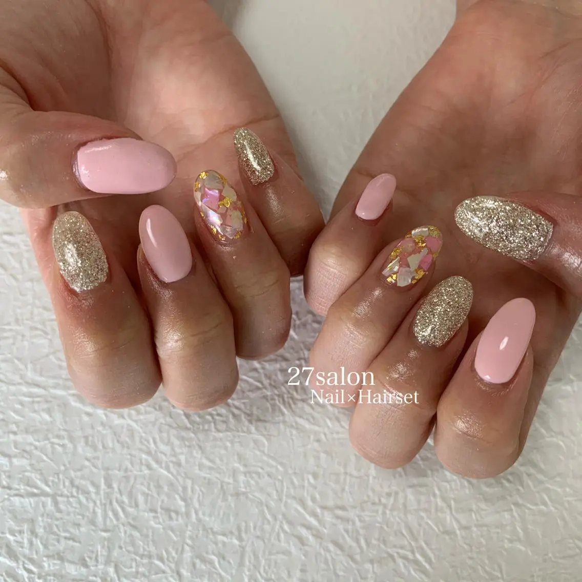 ネイル ピンク ハンドネイル 27salon yuinaのネイルデザイン
