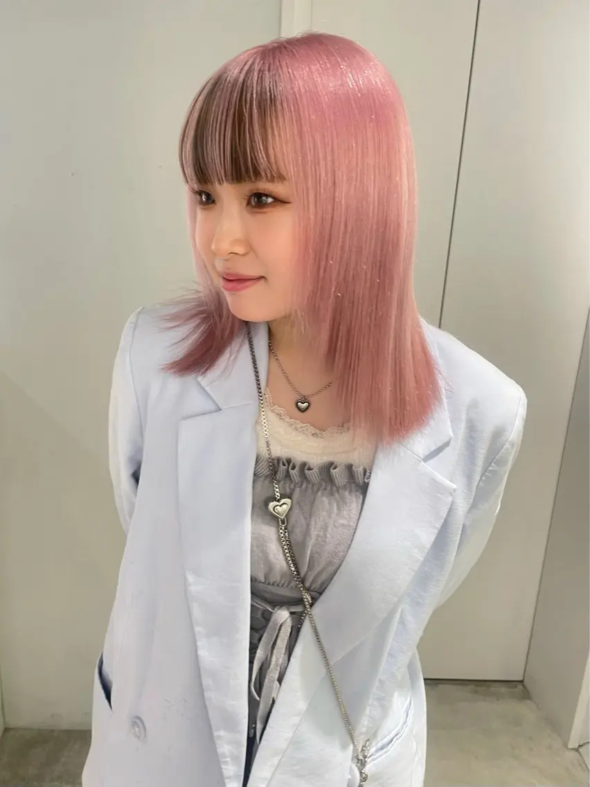 ミディアム カラー ブリーチ ケアブリーチ デザインカラー ハイトーンカラー ヘアカラー トリートメント 心斎橋/ブリーチ minamiのヘアスタイル
