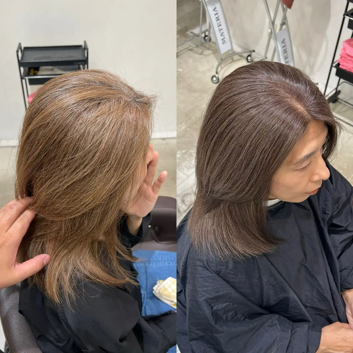 セミロング カット ヘアカラー トリートメント 白髪ぼかし/髪質 改善/KOMORIのヘアスタイル