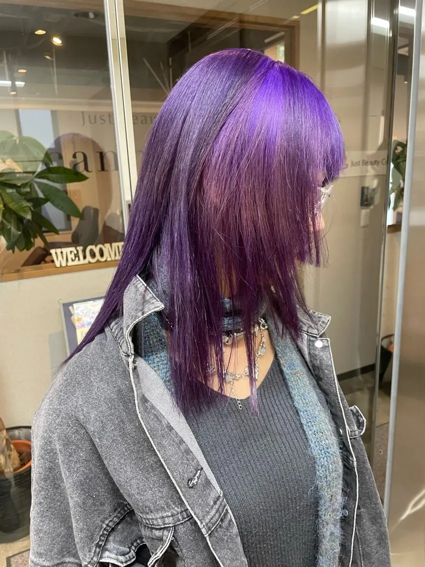セミロング カラー ブルーカラー ブルーラベンダー ラベンダーカラー ヘアカラー トリートメント 髪質改善/ブリーチ 田代 龍我のヘアスタイル