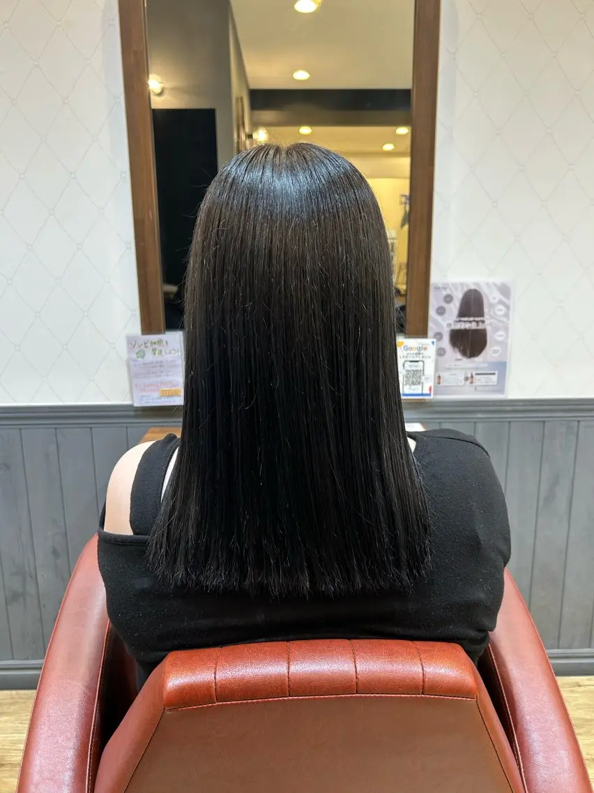 カラー 黒髪 ブリーチ ブルーカラー ブルーブラック 卒業式のヘアスタイル ꙳⸝⸝𐙚 すずき ゆな  𐙚⸝⸝꙳のヘアスタイル