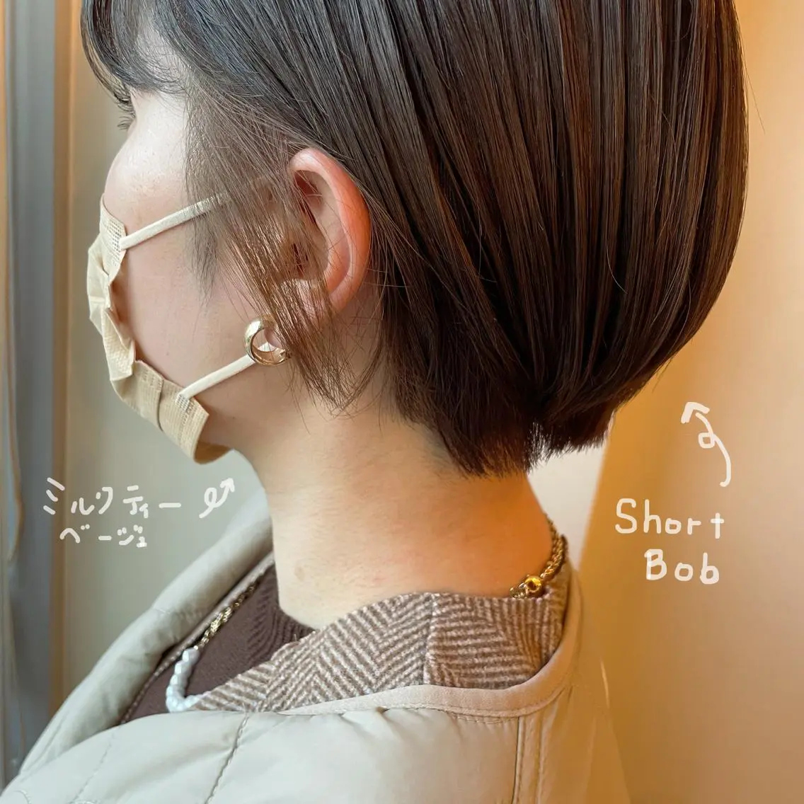 ショート ショートヘア カット ヘアカラー ボブウルフ/ボブ Satsuki【名駅のヘアスタイル