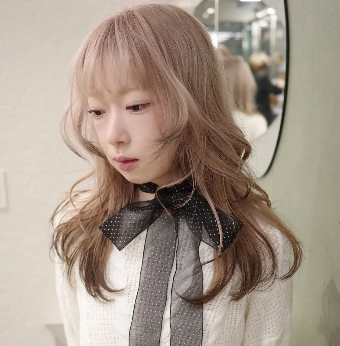 ロング カット ヘアカラー トリートメント 田中 里奈のヘアスタイル