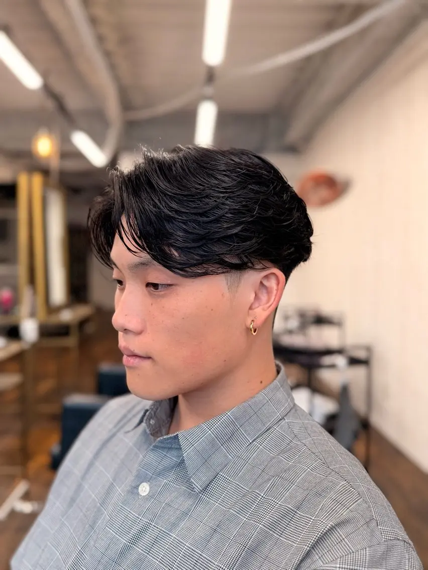 【ミニモ価格】《メンズパーマ》 毛流れパーマ+メンズカット ¥2,500の写真