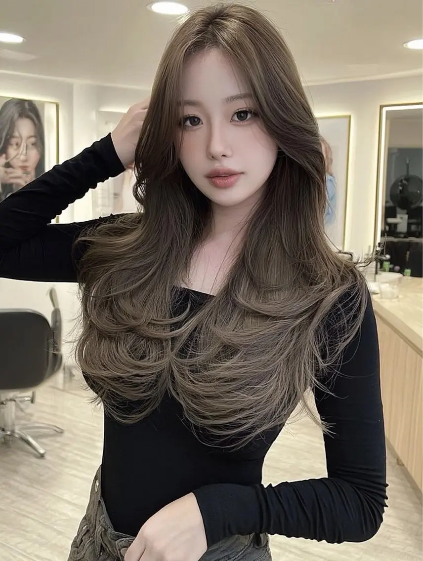 ロング カラー 烏丸/艶カラー/縮毛 矯正/カット🖤のヘアスタイル