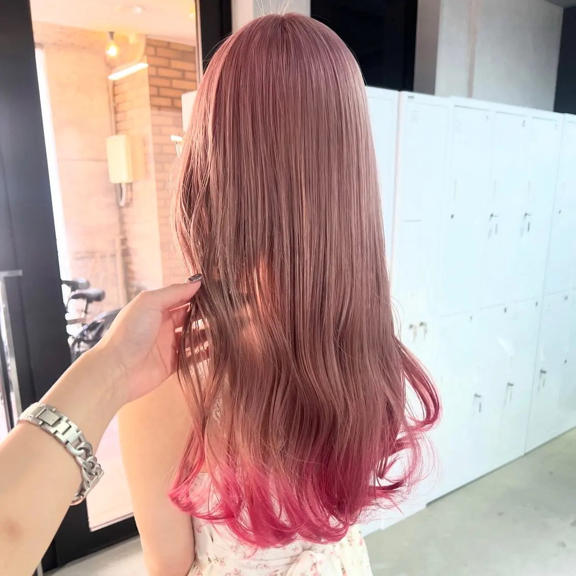 ロング カラー デザインカラー ヘアカラー 🎀ダブルカラー/ ピンク×ガーリー🎀のヘアスタイル