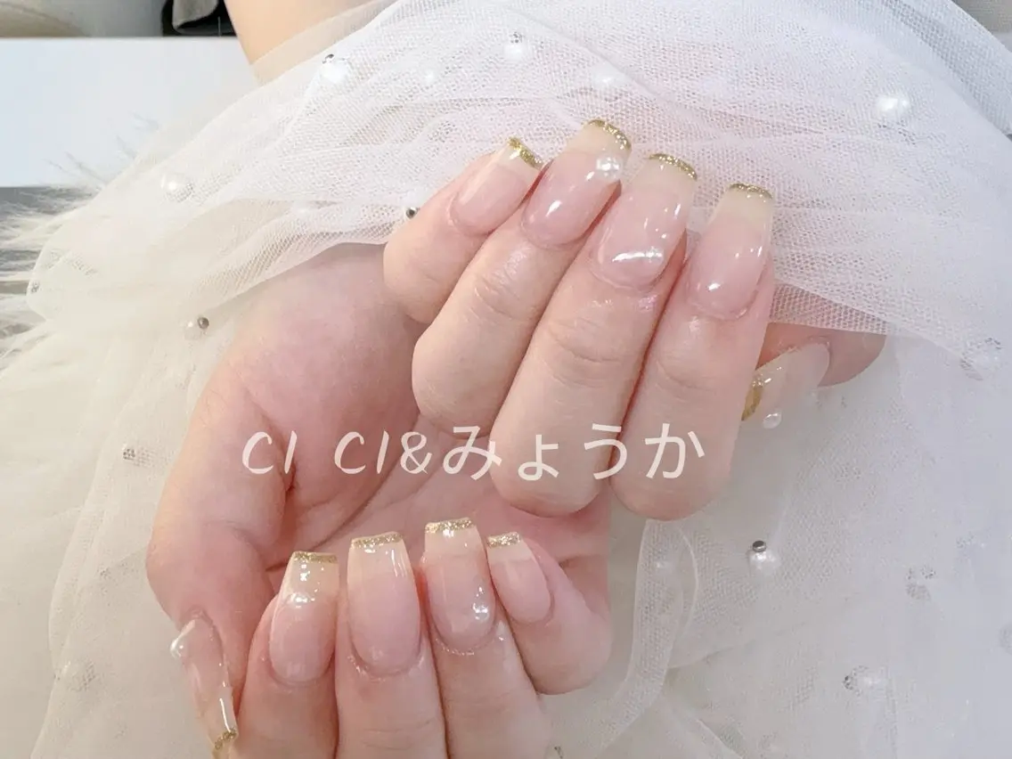 ネイル チークネイル 長さ出し フットネイル ジェルネイル グラデーション CI CI nailのネイルデザイン