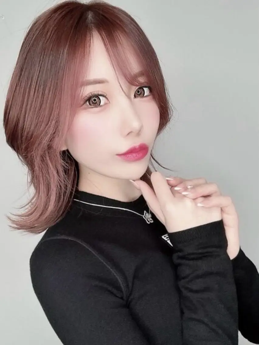 ミディアム カラー ヘアアレンジ ヘアカラー トリートメント vizz by el yts 北谷ブリーチのヘアスタイル