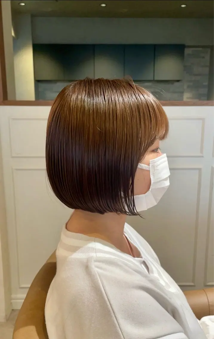 ショート カット ヘアカラー トリートメント 日比崚介🍀 おくれげ小顔カットのヘアスタイル
