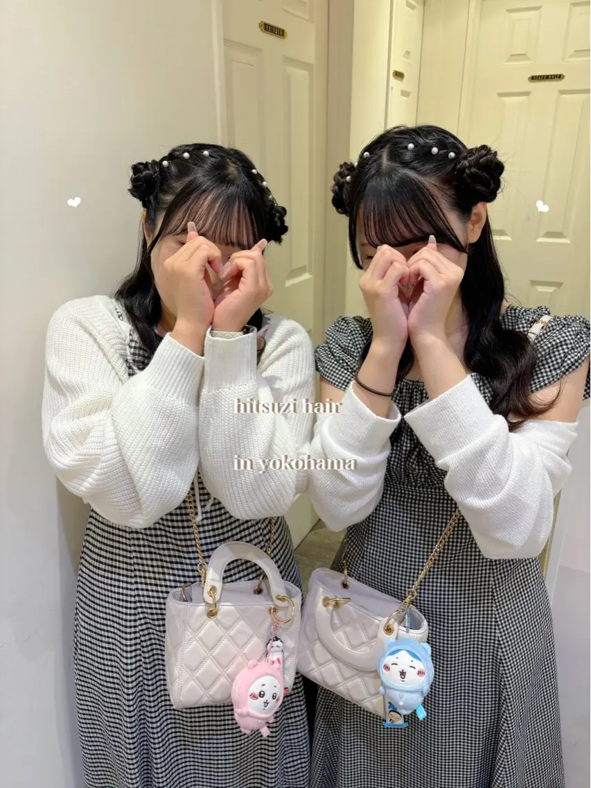 セミロング ヘアアレンジ ボブ シールエクステ横浜 🐏☁️miminaのヘアスタイル
