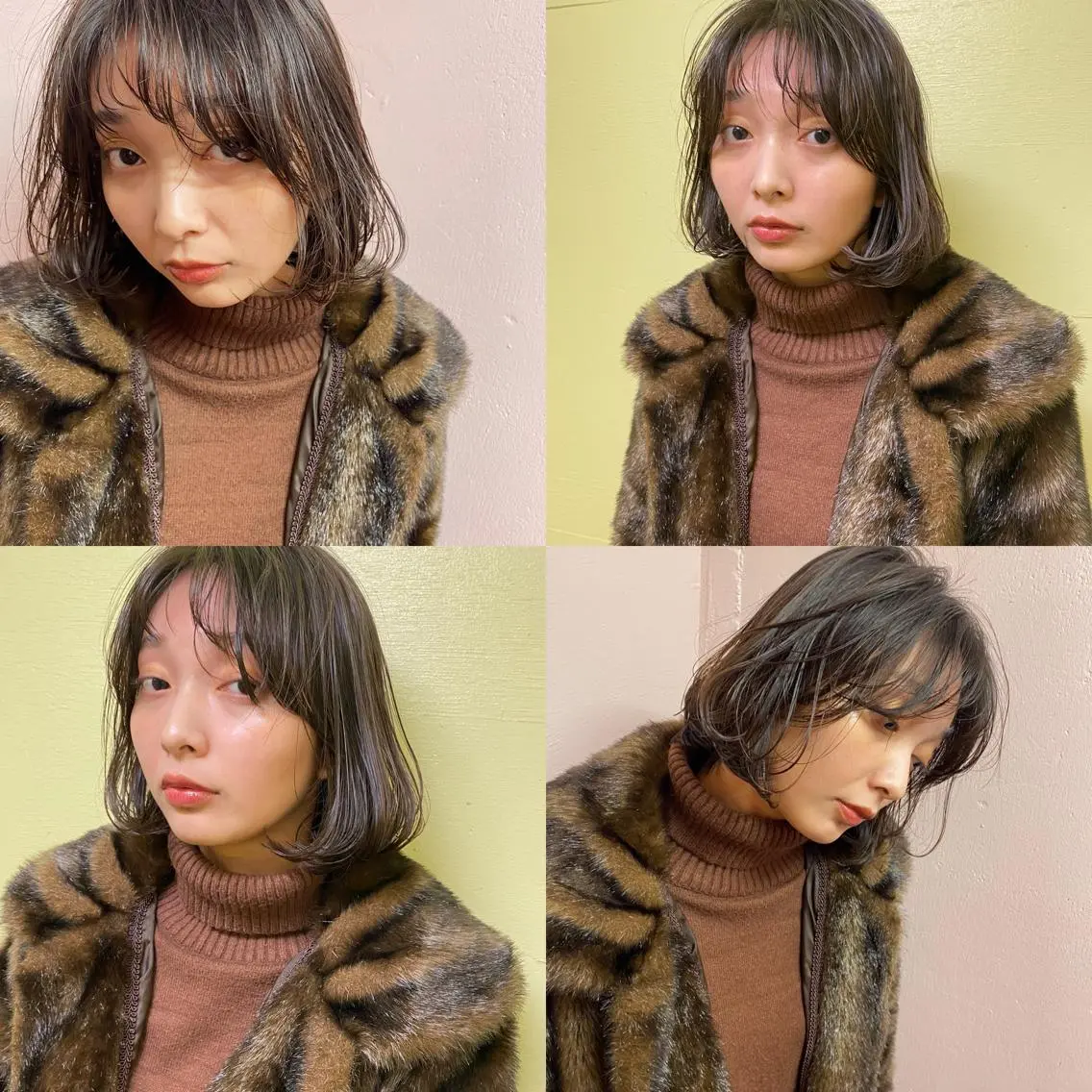 ショート カラー パーマ ヘアアレンジ メンズ キッズ ネイル カット mana 暖色カラーカットのヘアスタイル