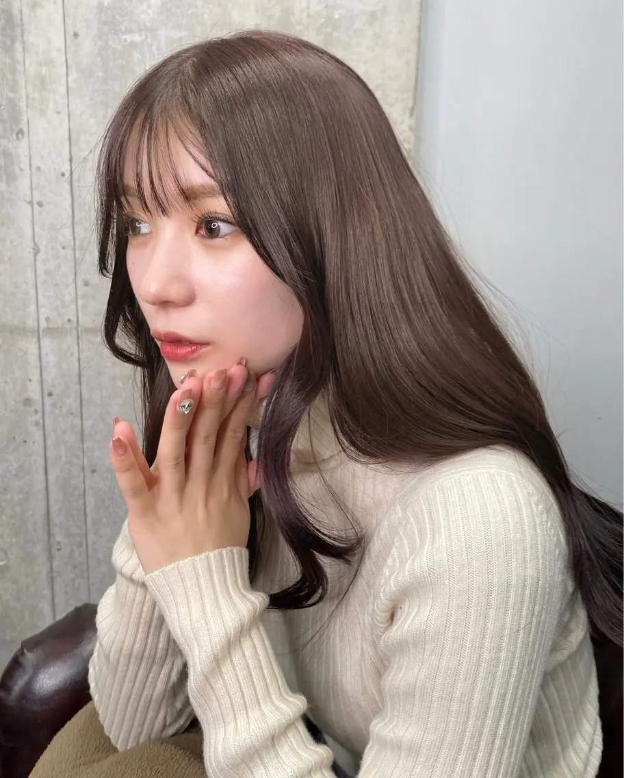 ロング カラー 髪質改善 トリートメント 韓国/ワンホンヘア 髪質改善/MaCoのヘアスタイル