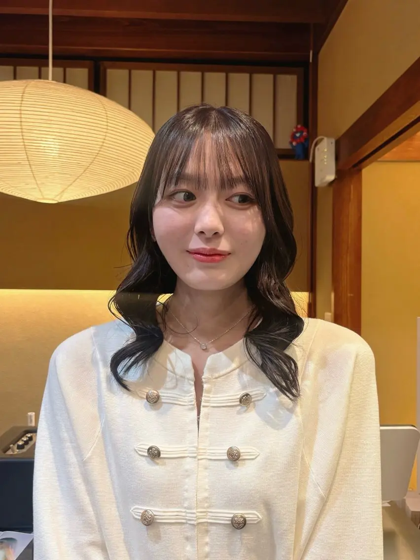 セミロング カラー ブリーチ 透明感カラー ダブルカラー ヘアカラー saho ⟡.·のヘアスタイル