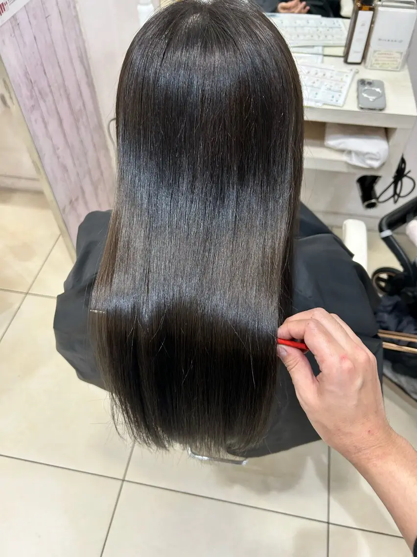 ロング カット 縮毛矯正 【髪質改善カラー】 瀧田嵐士🇰🇷のヘアスタイル