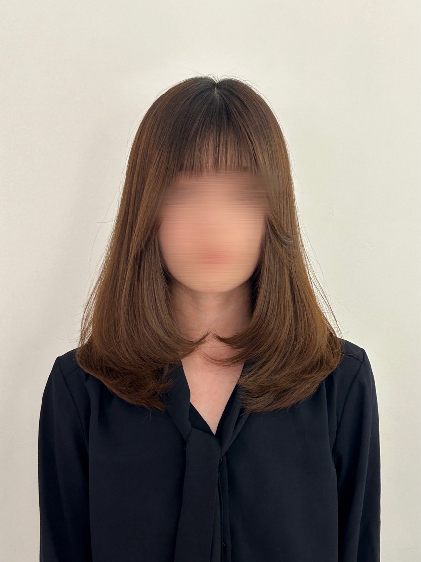 ミディアム 顔周りカット レイヤーカット UNBIRTHDAY ゆづみのヘアスタイル
