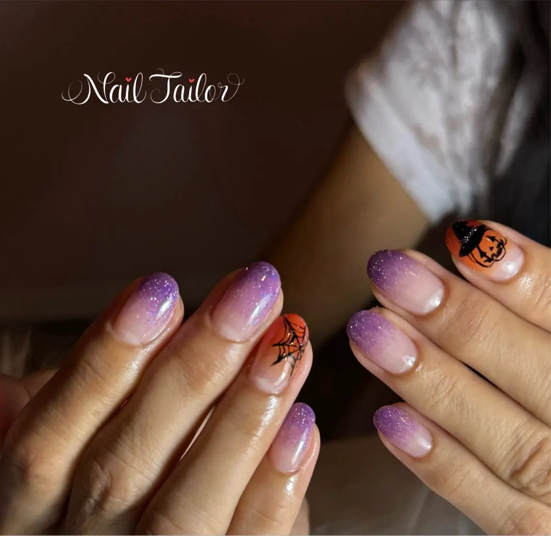 ネイル アートネイル フラッシュネイル ハロウィン キラキラネイル ラメ(グリッター) NailTailor ネイルテイラーのネイルデザイン