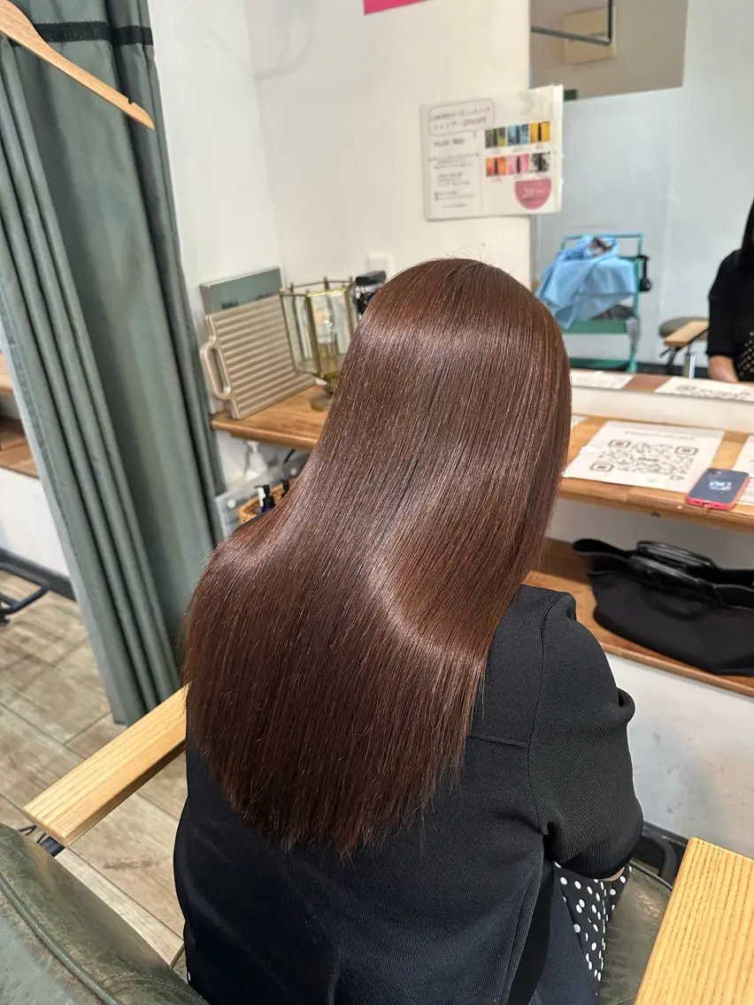 【艶と柔らかさ◎】カット＋美革縮毛矯正🌷自然なストレートで大人可愛い印象に ¥28,050→¥17,490[蟹江]の写真