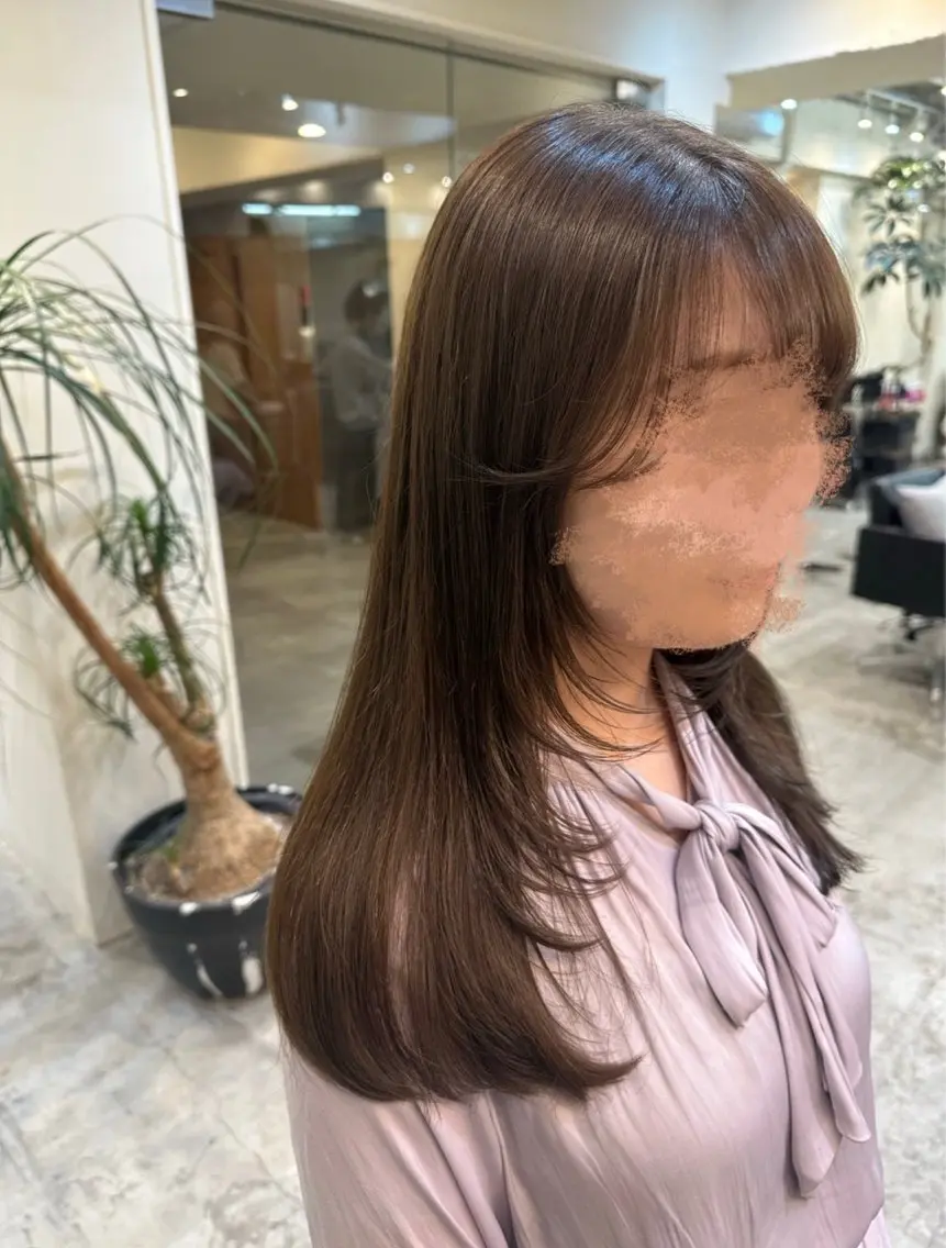 ロング レイヤーカット カット/ハイトーン まなみ🤍のヘアスタイル