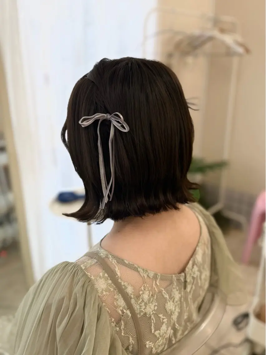 ショート ヘアアレンジ ヘアセット 梅田茶屋町ヘアセット 🎀RIONA🎀のヘアスタイル