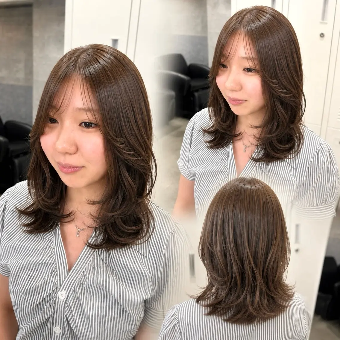 ミディアム レイヤーカット 🎀HIKARI🎀 ハイライト➕レイヤーのヘアスタイル