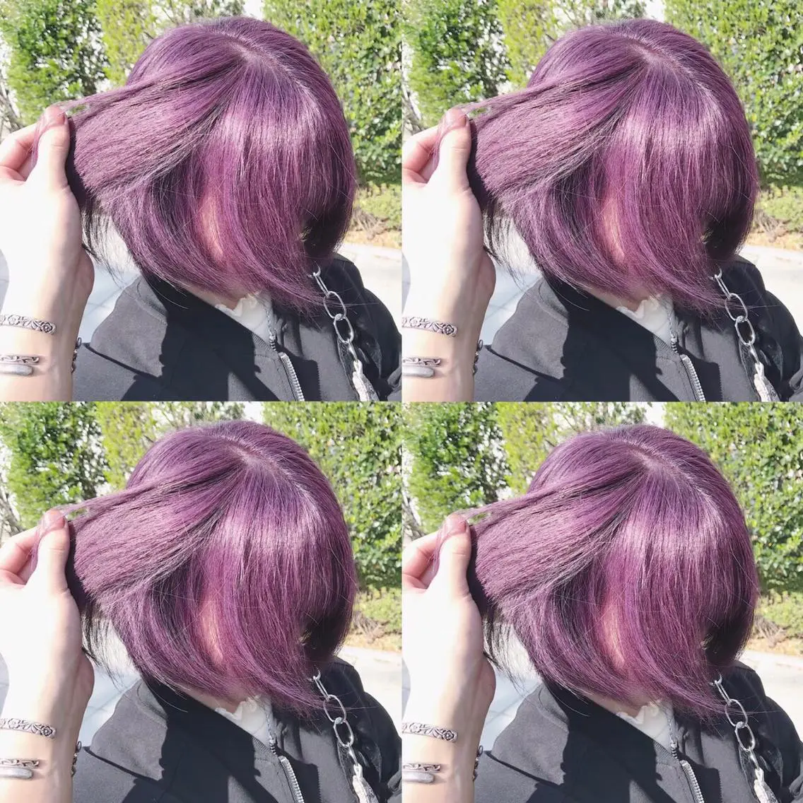 セミロング カラー JuNブリーチに 縮毛矯正するプロのヘアスタイル