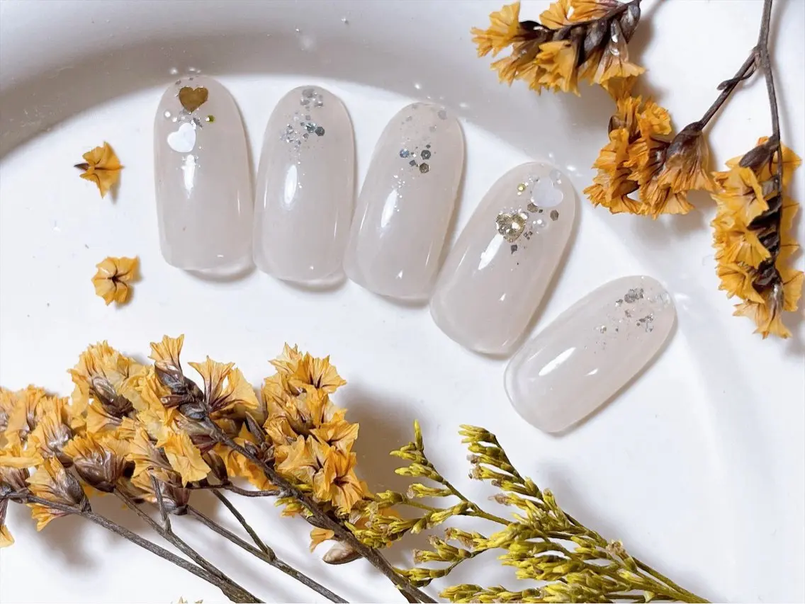 ネイル オーロラネイル ブラウン フットネイル フレンチネイル ジェルネイル ハンドネイル kiki nail たまプラーザのネイルデザイン