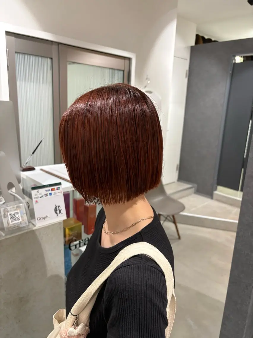 ミディアム ボブ ヘアカラー メンズパーマ 渡辺将功のヘアスタイル