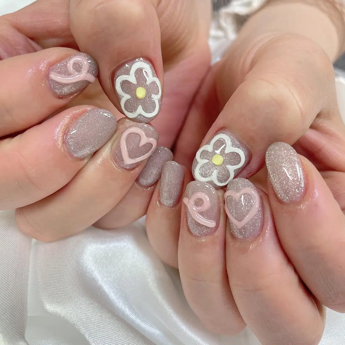 ネイル マグネットネイル 春ネイル ハンドネイル K's nail kotoeのネイルデザイン