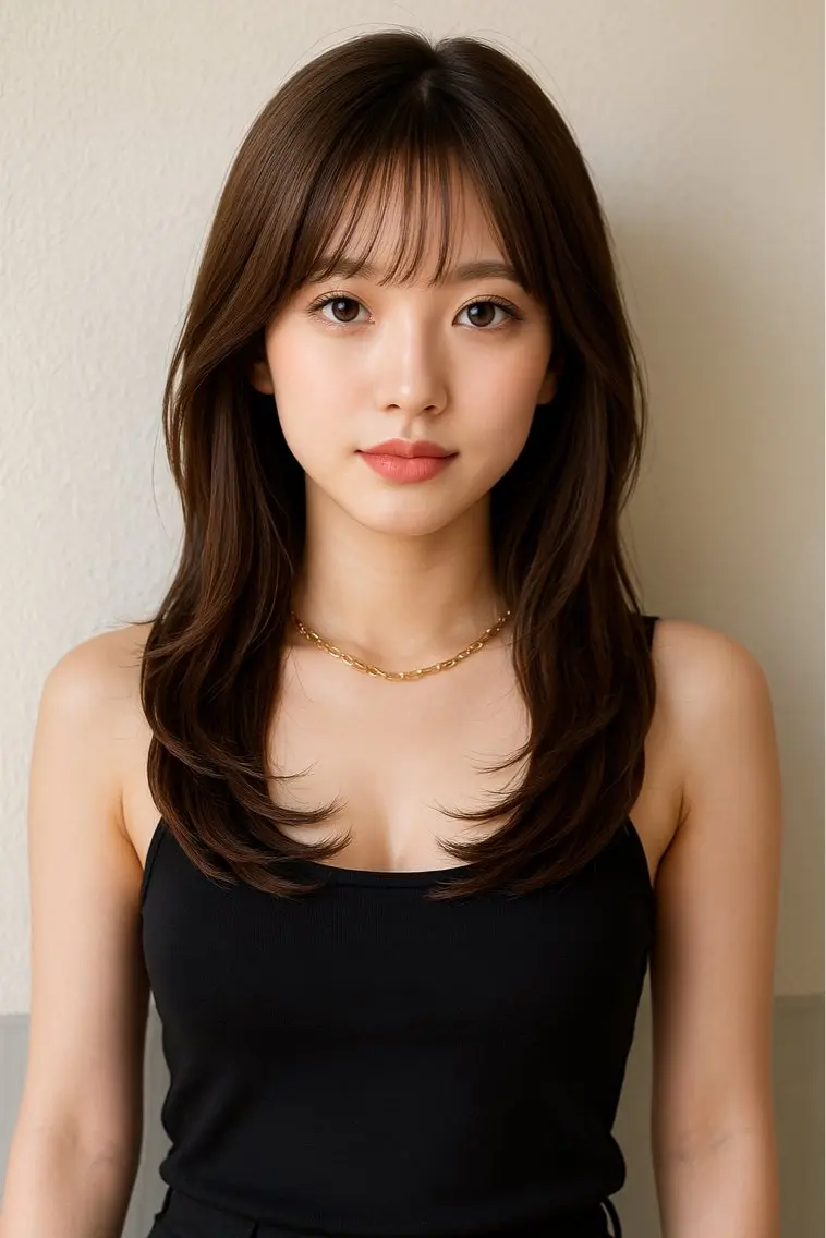 ロング カラー パーマ ヘアアレンジ メンズ キッズ カット トリートメント 🦋縮毛/韓国レイヤ ー/透明感カラー🦋のヘアスタイル