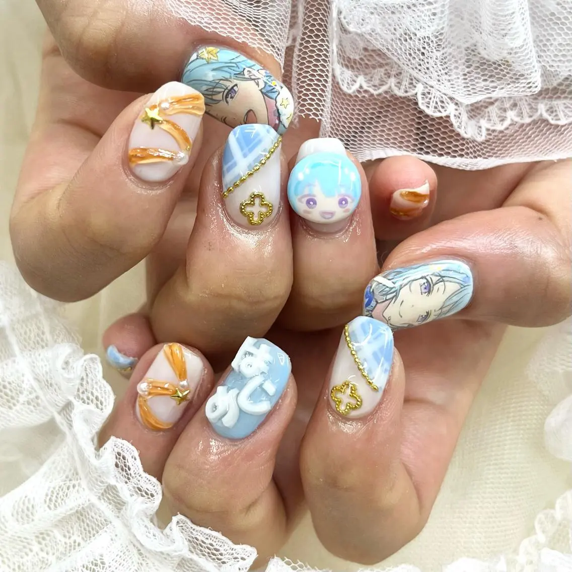 ミディアム ネイル ハンドネイル 池袋痛ネイル Nok. 渡辺のネイルデザイン