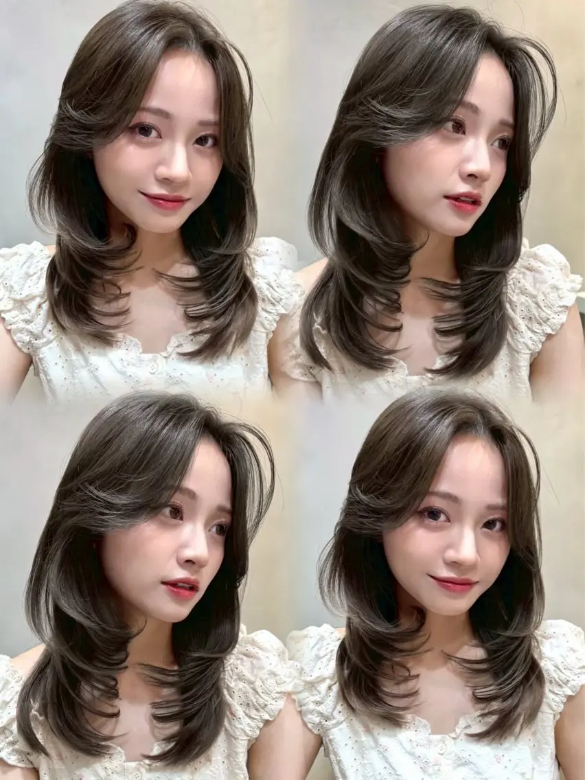 ミディアム カラー カット ヘアカラー トリートメント 大宮レイヤーカット ハッシュ　柏崎颯刀のヘアスタイル