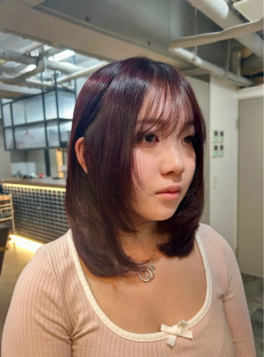 ミディアム カラー ブラウンカラー レッドカラー レッドブラウン レイヤー/ハイトーン 艶感/ririkaのヘアスタイル