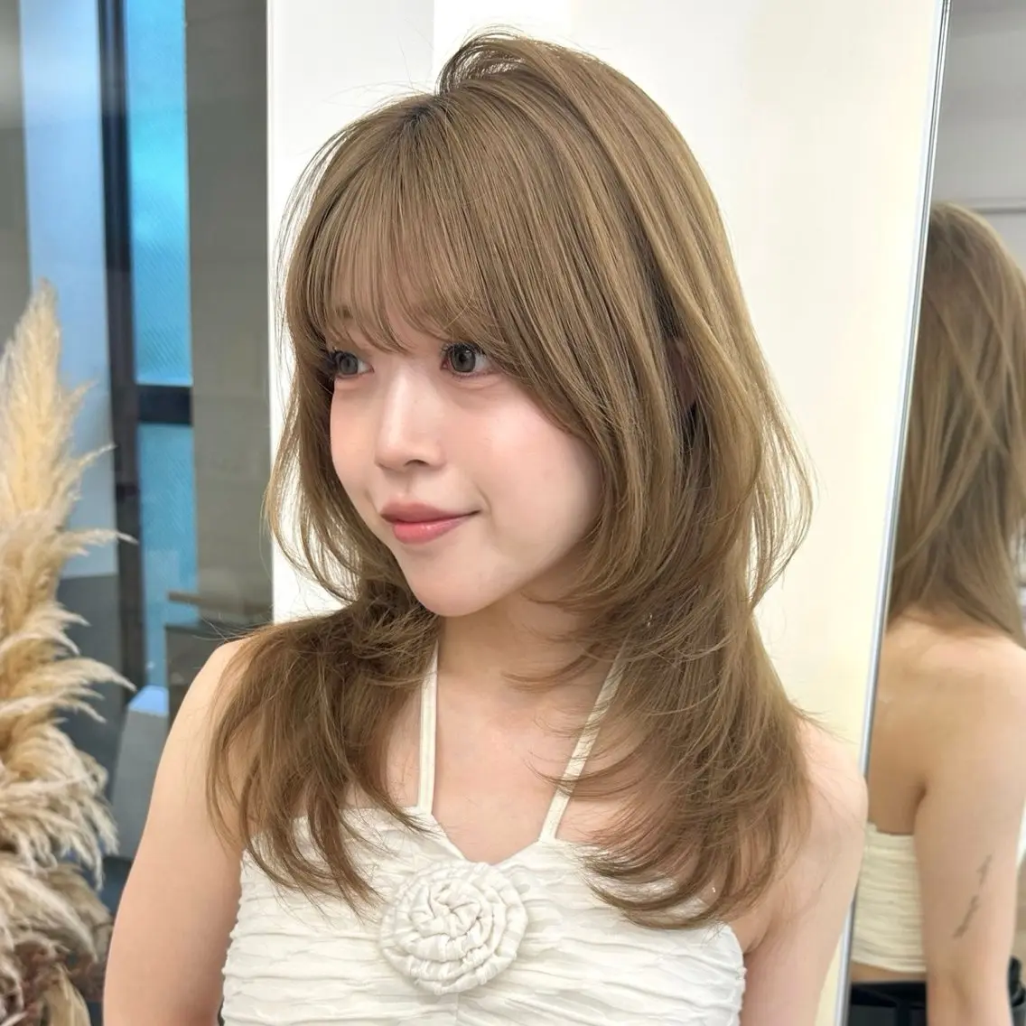 セミロング ハッシュカット カット ParveMix￤ 出石 菜々🥂のヘアスタイル