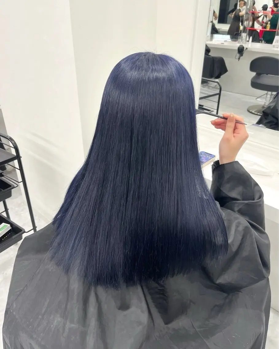 ロング カラー ブルーカラー ネイビーカラー ヘアカラー ニュアンスカラー/ 🫧レミ(坊主)のヘアスタイル